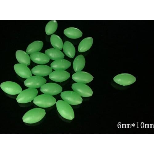 200Pcs green Luminous Fishing Beads Sea Fishing Lure 6*10 mm 6 * 6MM Fishing Beads Fishing bait accessories