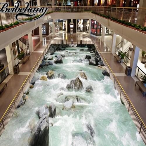 Beibehang Custom Coating 3D Crystal Clear Paint for Waterproof Water Bath Non-slip Outdoor Flooring Self Adhesive Wall Stickers