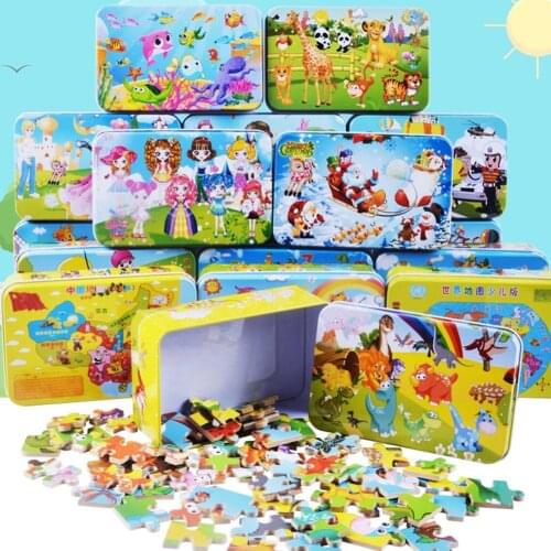 60Pcs Santa Claus Dinosaur Puzzle Jigsaw Self Assembly Kids Educational Toy