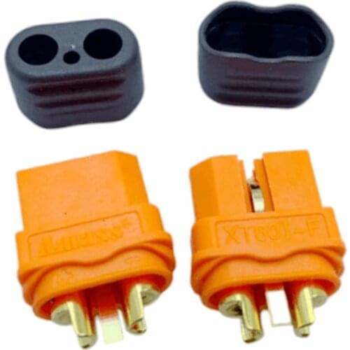 Amass XT60I-F2+1 Full Copper Gold-Plated Banana Female Header Three-core Suitable For Motor Controller Charger Lithium Battery