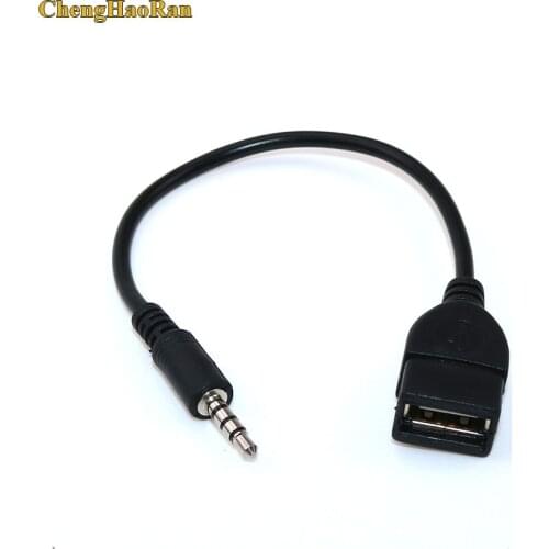 Audio Convert Cable Wire Car AUX Cable A Female OTG Converter Adapter Cable 3.5mm Male Audio AUX Jack to USB 2.0 Type 20CM