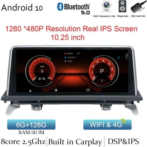 10.25" 8-core Android 10 Auto Car Radio Stereo Player GPS Navigation for BMW X5 E70 X6 E71 2007-2013 Original CCC or CIC