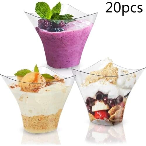 Mousse Cups Pudding Ice Cream Jelly Cake Dessert Mugs Tea Break Disposable PS Material Mugs Transparent Colors Mini Cups