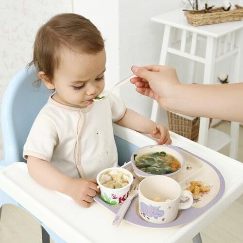 Children Dishes Baby Kids Child Bamboo Dinnerware Set Dinner Plates For Food Dishes And Plates Sets of Plates Tableware Sets
