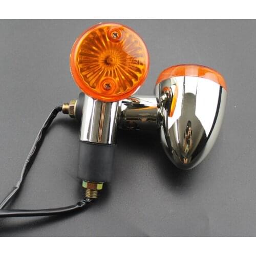 For Yamaha Road Royal V Star V-Max XVS Chrome Amber Bullet Turn Signals Lights Honda Shadow VT VTX Goldwing Suzuki Kawasaki