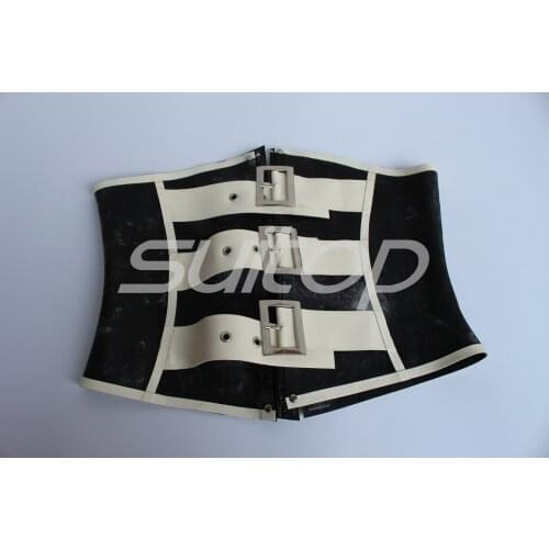 Erogenous Latex rubber girdles hand made corset waistband