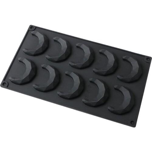 Faceted Moon Pendant Silicone Crescent Moon Mold Chocolate Wax Diamond Moon Mold Moon Pendant Resin Casting Molds Tools