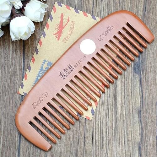 Party Favors Natural Peach Wood Comb Sparse teeth Head Massage Hair Care Wooden Tools Hairbrush Beauty Accessories Hairdressing