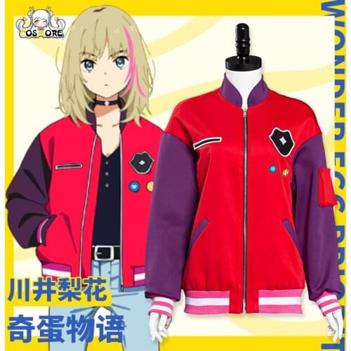 Hot Anime WONDER EGG PRIORITY Kawai Rika Cosplay Costume Sweater Coat Halloween Carnival Cosplay Party Props Accessories