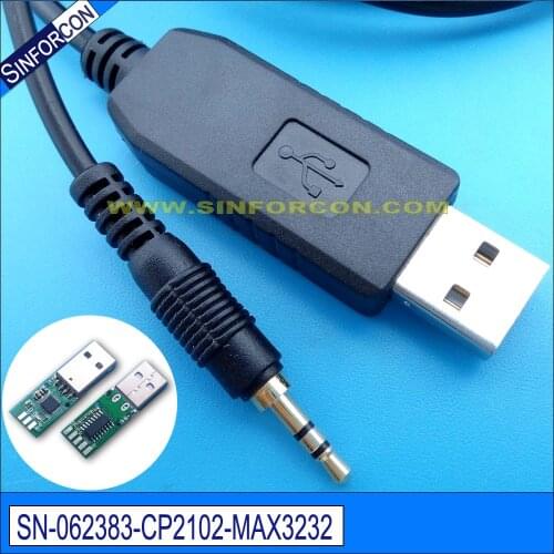 Sinforcon win8 10 android mac cp2102 usb rs232 serial adapter cable with 2.5mm jack