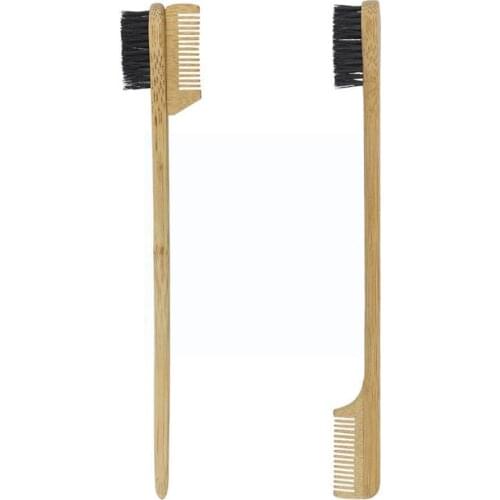 1PCS Pure Natural Bamboo And Wood Edge Control Eyebrow Brush Brush Comb Double-sided Eyebrow Makeup Eyebrow Three-head Hous J5W9