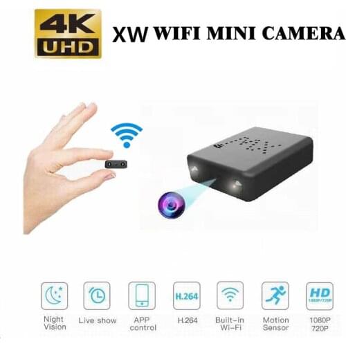 4K HD Wifi IP Mini Camera Night Vision Micro Cam Motion Detection Mini DVR Cam Mini Camcorder 24h suports128g