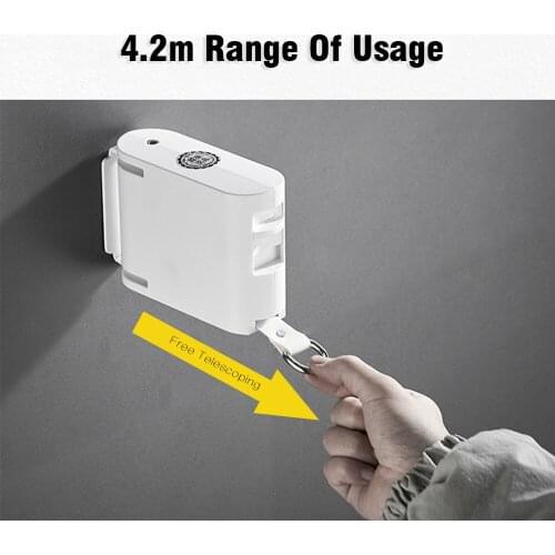 Multi-functional Wall-mounted Nail-free Clothesline Telescopic Clothes Drying Rope