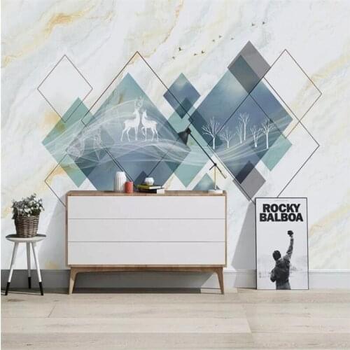 Custom Mural Wallpaper Elk Modern Minimalist TV Background Wall Painting