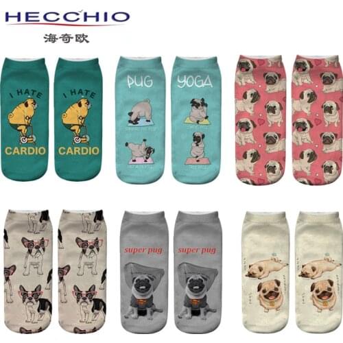 New Dog Cartoon 3D Printing Socks Cute Ankle Harajuku Socks Funny Socks Pattern Men and Women Socks