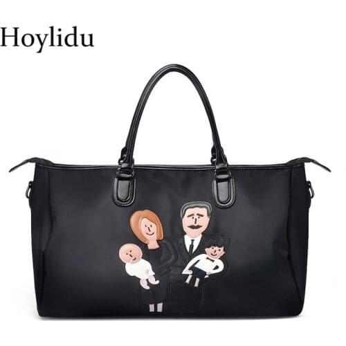 New Fashion Cartoon Pattern Women Travel Duffle Waterproof Oxford Large Capacity Multifunction Design Male Business Laptop Bags