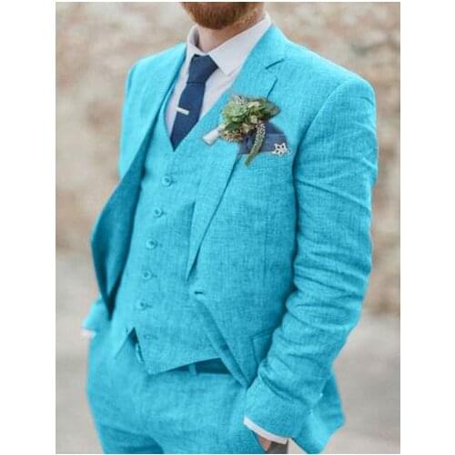Latest Coat Pant Designs 2020 Casual Linen Wedding Suits for Men Casual Beach Terno Slim Fit Groom Custom 3 Piece Mens Suit