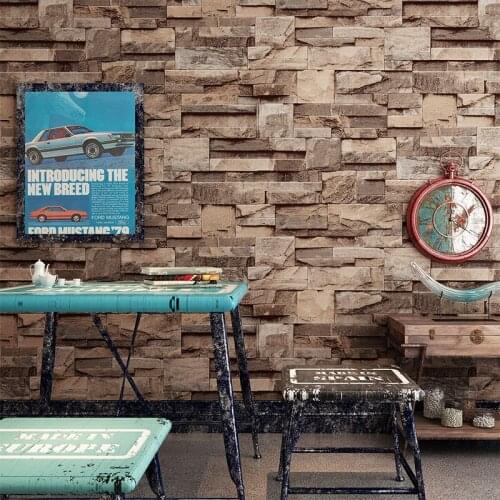 Beibehang Chinese Restaurant Brick Wallpaper for Living Room TV Background PVC Waterproof 3D wall papers home decor papel parede