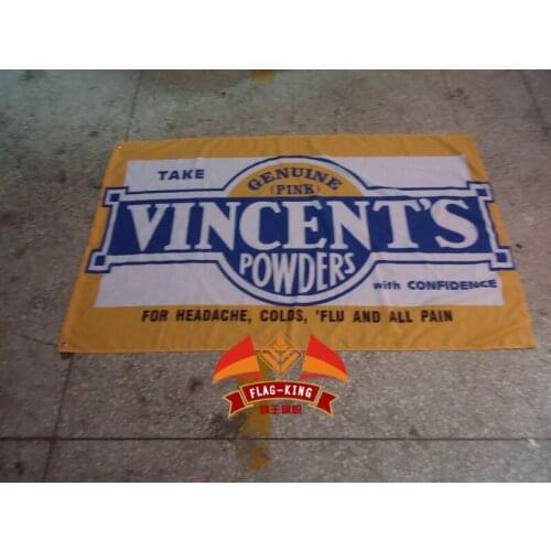 Genuine pink Vincent powders flag,Vincent banner,90*150CM polyster flagking brand flag