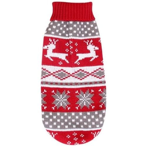 Small Cats Dog Casual Clothes Christmas Dogs Knitted Pullover Warm Cute Sweater B2QB
