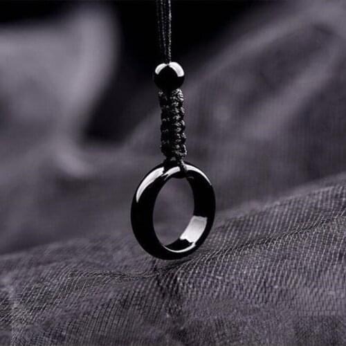 Drop Shipping Natural Agate Jade Ring Pendant Jewelry Lucky Exorcise Evil Spirits Safety Amulet Jade Pendant Fine Jewelry