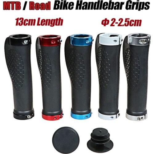 MTB Bike Grips Aluminum Alloy Anti-Skid Rubber Handle Bar 2.2CM Mountain Road MBX Bicycle Handlebar Riding Parts Black Blue Red