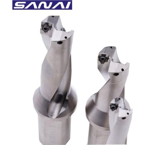 SANAI Fast U Drill 2D WC Series CNC Lathe Indexable Drilling Bit 40.5mm- 50mm Depth for Carbide Inserts WCMT06T308 WCMT080412