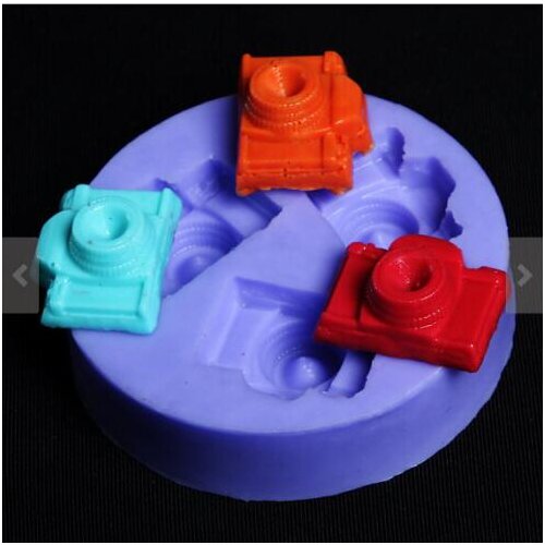 Soap Silicon Mold tiny 3 holes cavity Camera Shaped Fondant Mold Resin Mold