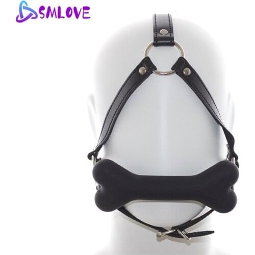 SMLOVE Sexy Lingerie Open Mouth Harness Silicone Bone Mouth Plug Sex Toys For Couples Women Alternative Erotic Accessories