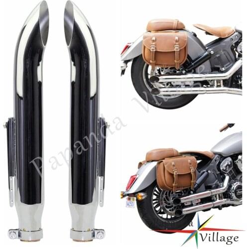 Universal Slash Cut Exhaust Muffler Retro Vintage Chrome Antiqued Silencer Escape Moto For Harley CG125 SR400 CB500 VT500 W800