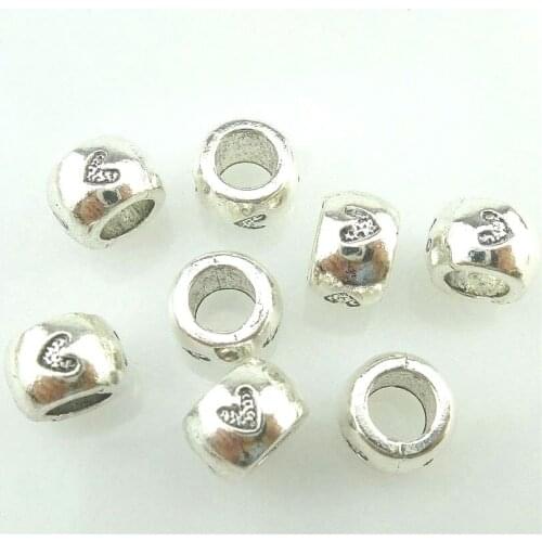 15pcs Vintage Metal Big Hole Beads 8.5*6mm Charms DIY Fashion Pendant for Jewelry Making 16475