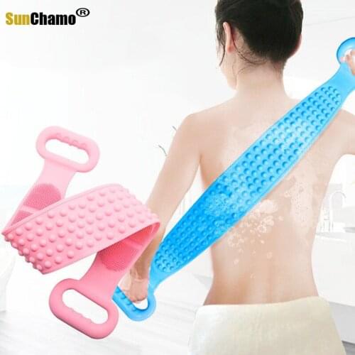 Magic Silicone Brushes Bath Towels Rubbing Back Mud Peeling Body Massage Shower Extended Scrubber Bathroom Clean Skin Brushes