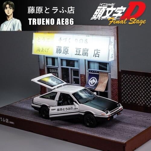 1:32 Initial D Ae86 Metal Car Modle Tofu Shop Background Scene Car Model Display Parking Lot Underground Garage