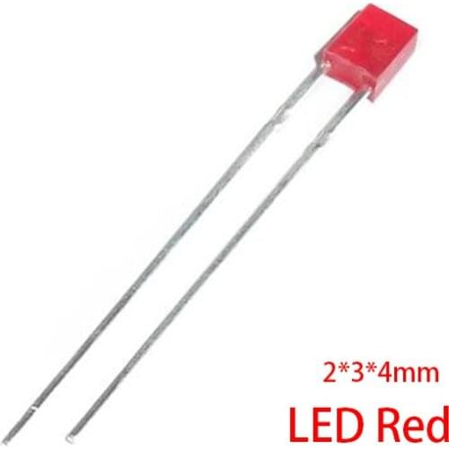 100PCS/LOT 2X3X4 Square LED Red light-emitting diode 2*3*4mm LED Diode