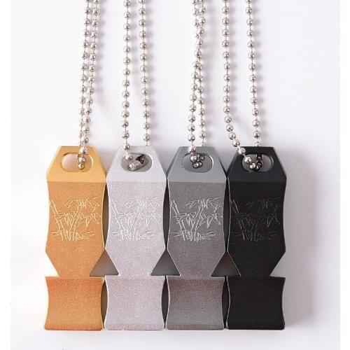 150db Double Pipe High Decibel Aluminum alloy Outdoor Emergency Survival Chaining Whistle Camping Hiking Whistle