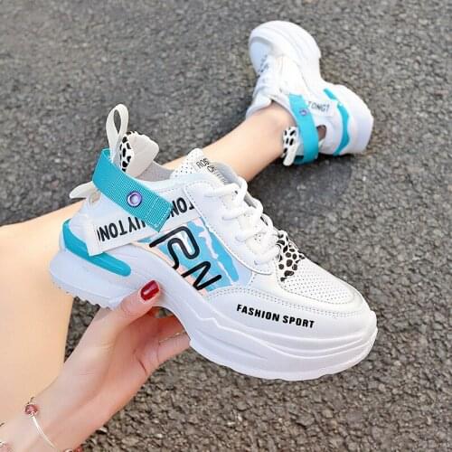 2020New Women Shoes Spring Korean Platform Sneakers Wild Flat Net Red Small White Womens Shoes Thick Bottom Casual Sports Shoes