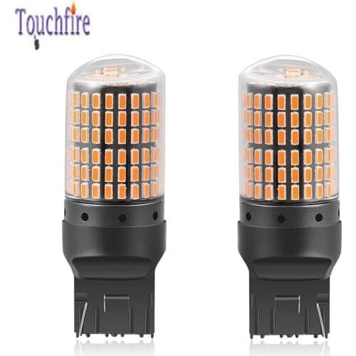 4pcs T20 W21W 1156 P21W PY21W LED W21/5W WY21W Canbus Car Bulb Reverse Turn Signal Fog Light 12-24V Lamp