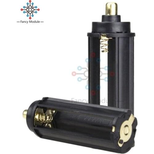 5pcs/lot 3 AAA Battery Black Plastical Metal Holder Box Case Cylindrical Type For 18650 Flashlight Torch 65mm*21mm In Stock