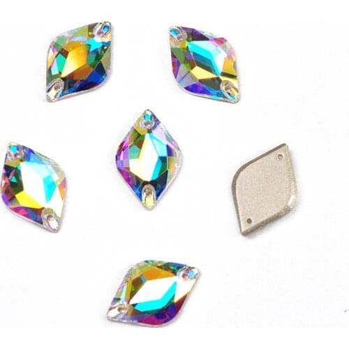 6A Quality STrass Glass Crystal Lemon Glass Sew On Rhinestone Flatback Crystal ab Sewing Rhinestone For Garment Decoration