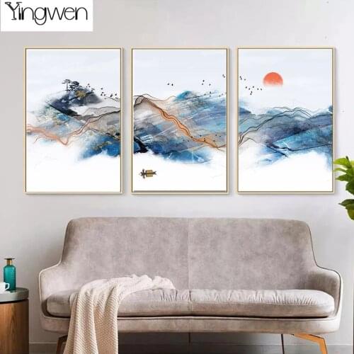 Diamond Painting Triptych Nordic Abstract Mountain Pictures Handmade Crafts DIY Diamond Embroidery Mosaic Rhinestone Home Decor