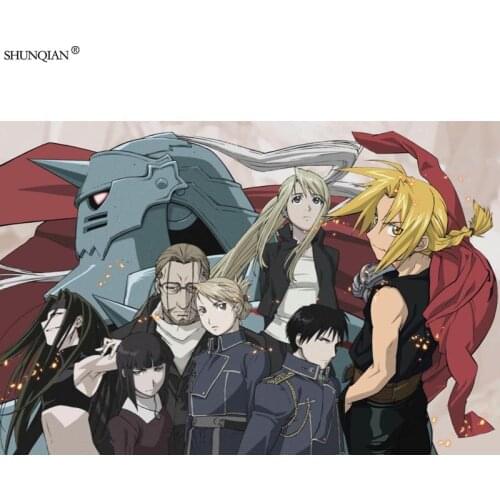 Fullmetal Alchemist Poster Print Silk Fabric Print Poster Cloth Fabric Wall Poster Custom Satin Poster 40X60cm,50X75cm,60X90cm
