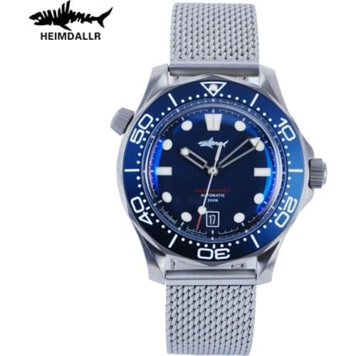Heimdallr Mens Sea Ghost Diving Watch Sapphire C3 Luminous Titanium Case 200M Water Resistance NH35 Automatic Movement Watch
