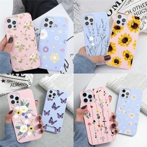 Case For Samsung A50 S21 Ultra A32 A52 A72 A50s A40 A10 A30s A20e A21s A70 A71 S20 S10 S8 S9 Plus Soft Silicone Flower Bags Case