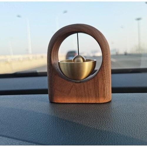 Home Living Room Decoration Black Walnut Solid Wood Small Bell Kawaii Accessories Car Bell Nordic Art Ornaments Holiday Gifts