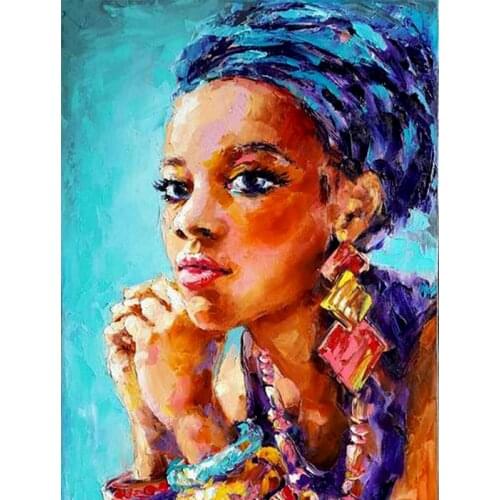 GATYZTORY Frame Diy Painting By Numbers African girl Figure Painting Handpainted Coloring By Numbers For Home Decors Gift