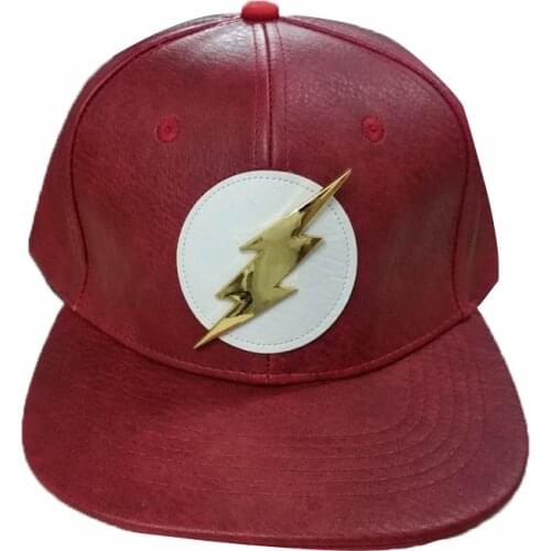 2019 Summer NEW DC Shazam hip hop PU baseball cap The Flash casual wild hat cosplay Halloween topee