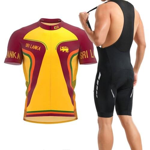 Hot Classic SriLanka Retro Summer Mens Cycling Jersey Set Mountian Road Bicycle Racing Sports Wear Bike Clothing