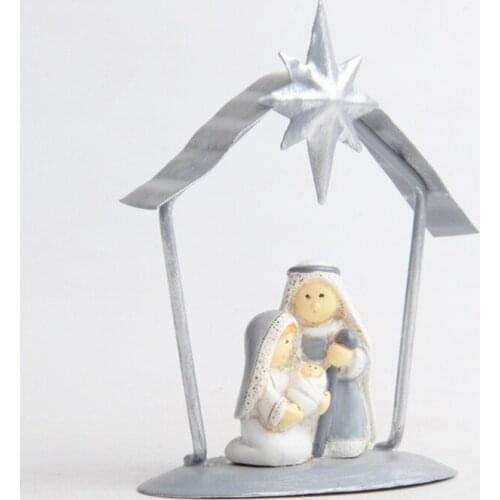 Cute Cartoon Star Nativity Christmas Ornament Artificial Resin Desktop Decorations Statue Creative Home Furnishings Living
