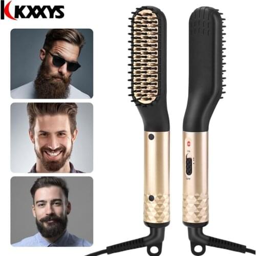 Multifunctional Hair Straightener Comb Brush Beard Hair Straighten Straightening Comb Hair Curler Quick Hair Styler For Men