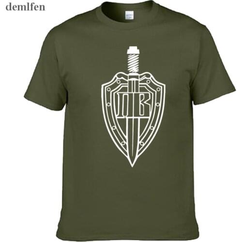 Fashion Men Printed Cartoon Short Sleeve T-shirt Russia Border Guard Shield And Sword T-shirt Mens Casual Cotton Tes Tops